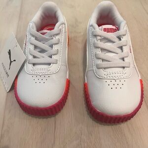 Puma Kids White and Vibrant Rainbow Kids Girls Toddler Sneakers